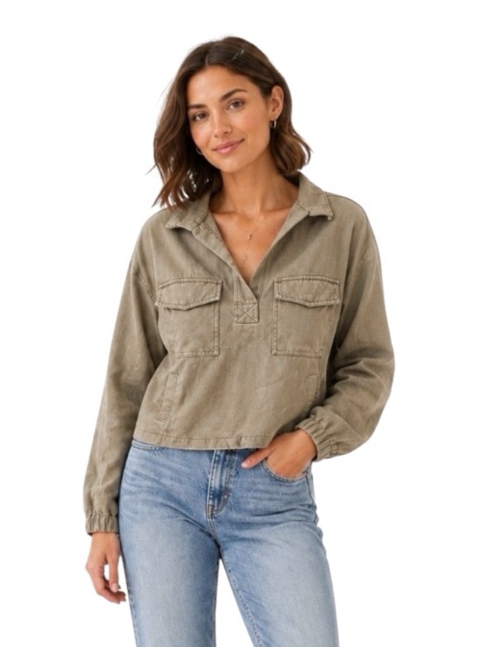 UpWest EcoHemp Twill Cropped
Utility Jacket Taupe NWT
Sustainable Hemp Blend Sm